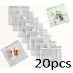 20pcs Reusable Medicine Storage Bags Zipper Set Self Sealing Bait Jewelry Bags