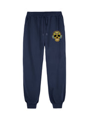 Skull Music Print Joggers Men's Stretch Sports Pants