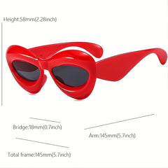 Cat Eye Sunglasses Men Women UV400 Thick Frame Wrap Around Glasses