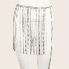 Y2K Rhinestone Tassel Waist Chain Glamorous Belt Dress Decoration