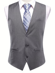 Vintage Style Dress Waistcoat Men's Single Breasted V Neck Smart Suit Vest