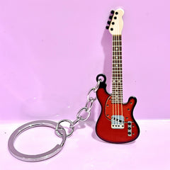 Guitar Keychain Miniature Instrument for Music Lovers
