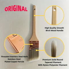 Professional Angled Cut In Paint Brush - Precision Detail Brush for Trim