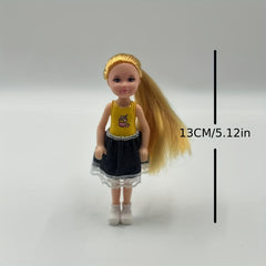 5 Mixed Color Dolls with Outfit Accessories Skirts Polka Dots F