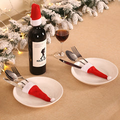 5pcs Christmas Tableware Holder Bag Xmas Decor