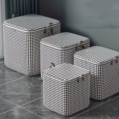 Houndstooth Storage Bag Waterproof Dustproof Large Capacity