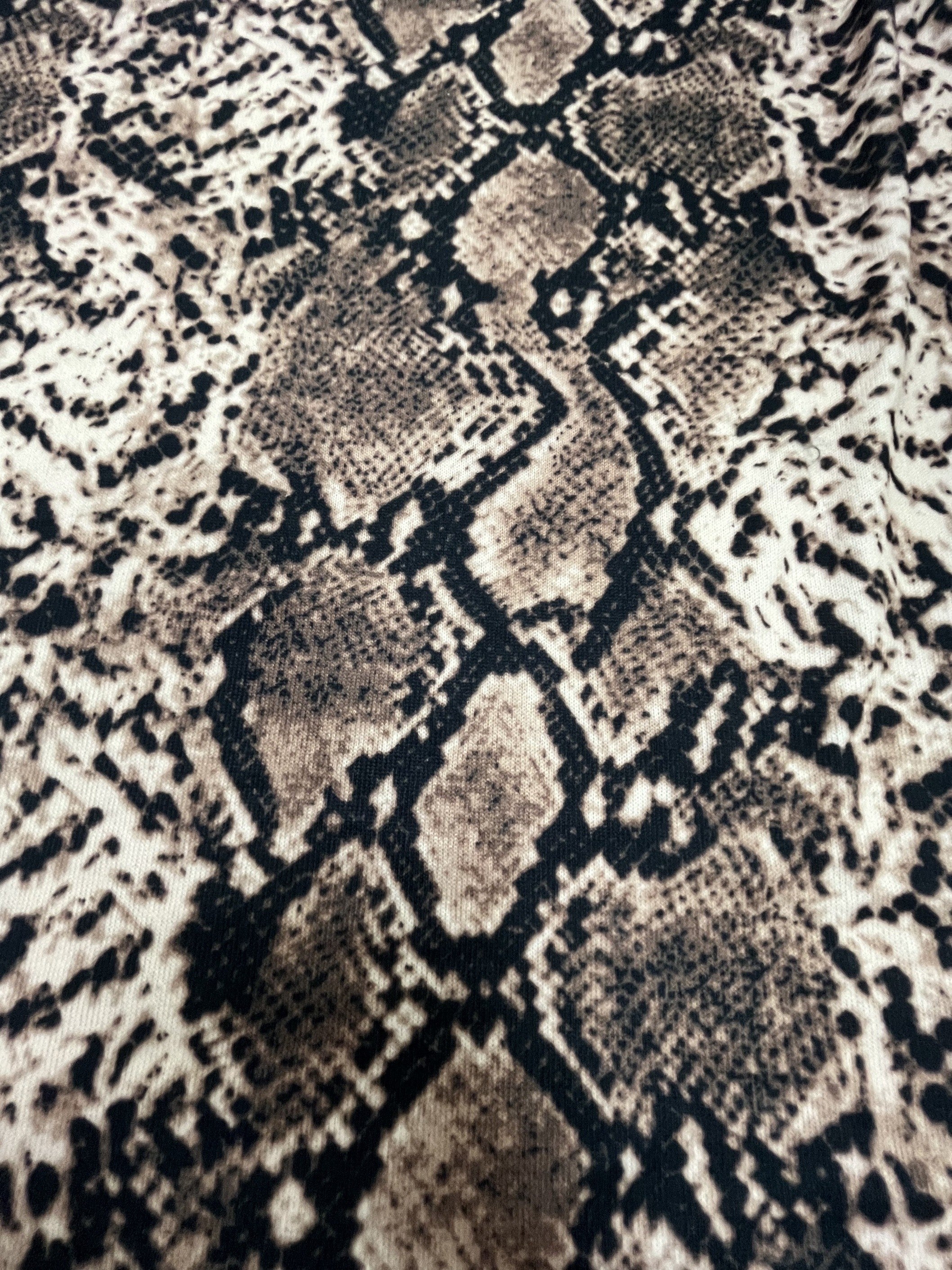 Snake Skin Print Long Sleeve Open Front Cardigan