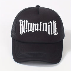 Gothic Letter Print Trucker Hat Mesh Baseball Cap Hip Hop