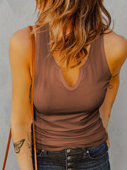 Women's Ribbed Sports Tank Top Sleeveless Round Neck Casual Shirts