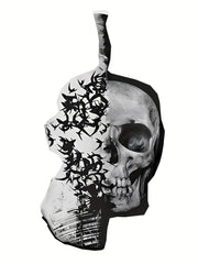Men's Dark Skull Graphic Hoodie Active Slightly Stretch Breathable