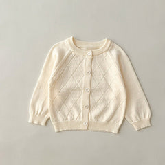 Baby Argyle Knit Cardigan Cotton Sweater Coat
