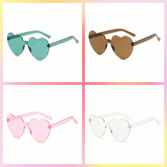 4 Pairs Heart Shape Sunglasses Halloween Party Cosplay Costumes Rimless Glasses