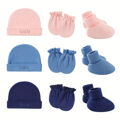 3 Piece Infant Baby Girl Gift Set Soft Hat Socks & Gloves