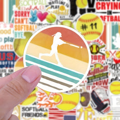 50pcs Fort Softball Graffiti Waterproof Vinyl Stickers