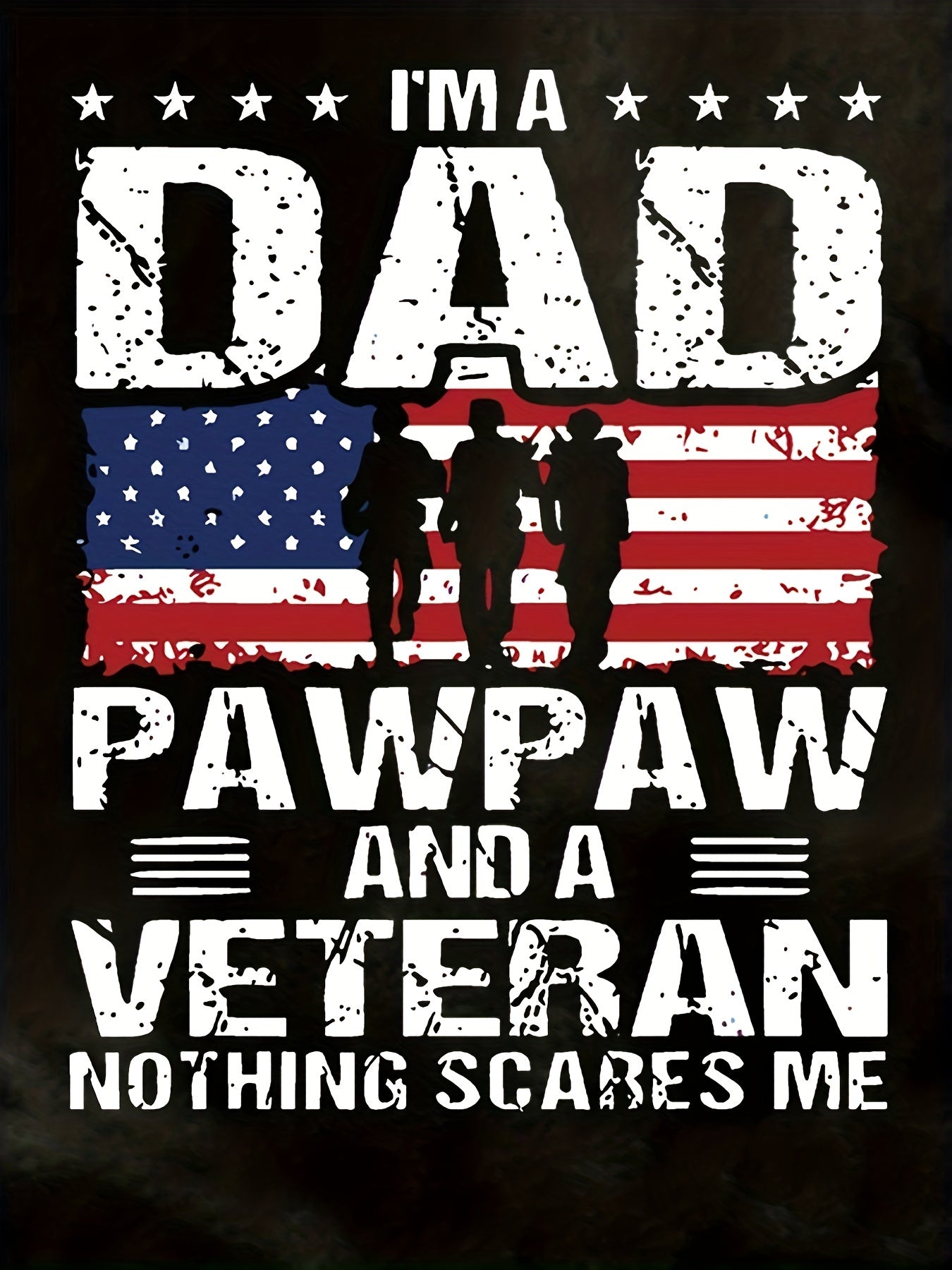 Veteran Dad Letter 3D Digital Pattern Print Men's Graphic T shirt