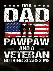 Veteran Dad Letter 3D Digital Pattern Print Men's Graphic T shirt