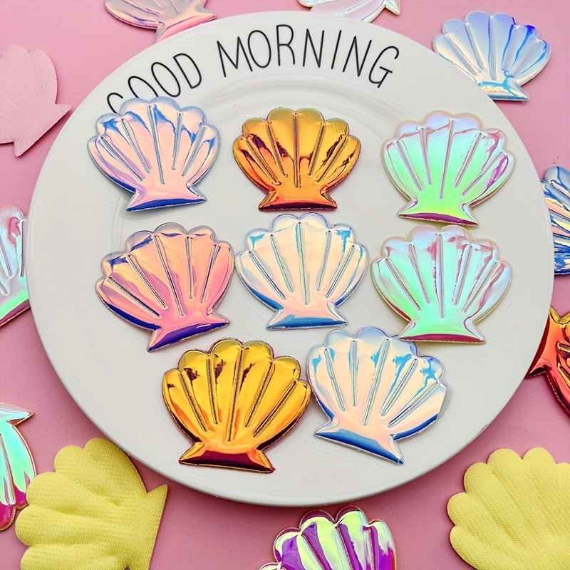 20pcs Iridescent Shell Stickers for Bag Clothing Hair Clip DIY Accessories