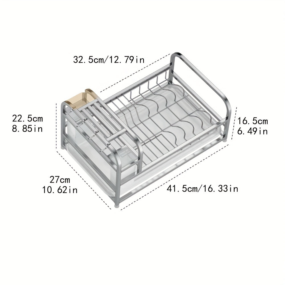 Large Capacity Dish & Cutlery Rack for Organized Kitchen Storage