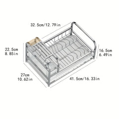 Large Capacity Dish & Cutlery Rack for Organized Kitchen Storage