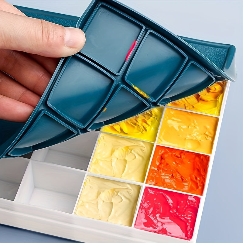 24 Frames Plastic Paint Holder Palette with Rubber Lid for Artists