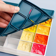 24 Frames Plastic Paint Holder Palette with Rubber Lid for Artists