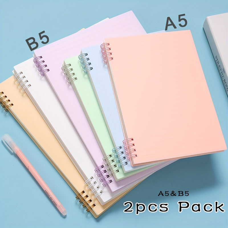 2pcs A5 & B5 Coil Notebook Morandi 160 Pages