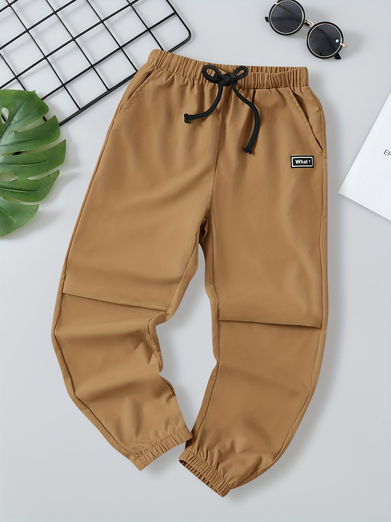 Boys Casual Letter Print Elastic Waist Pants