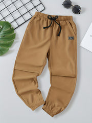 Boys Casual Letter Print Elastic Waist Pants