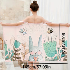 Cartoon Animal Pattern Bath Towel - Microfiber Bath Skirt for Adults