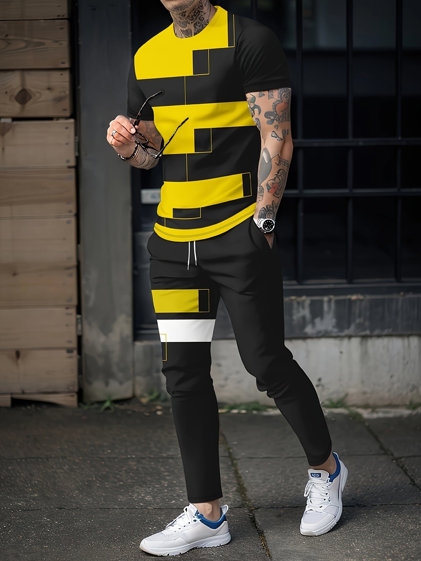 Men's Casual Loose T-Shirt & Sweatpants Set for Summer