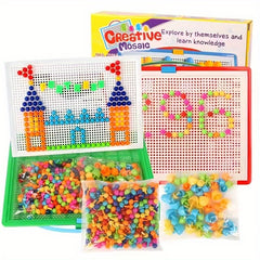 Colorful Mushroom Nail Puzzle Toy DIY Assembly Kit