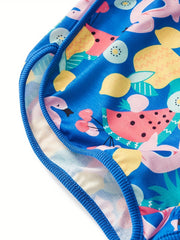Girls Fruit Graphic Elastic Waist Track Shorts Kids Summer Clothes