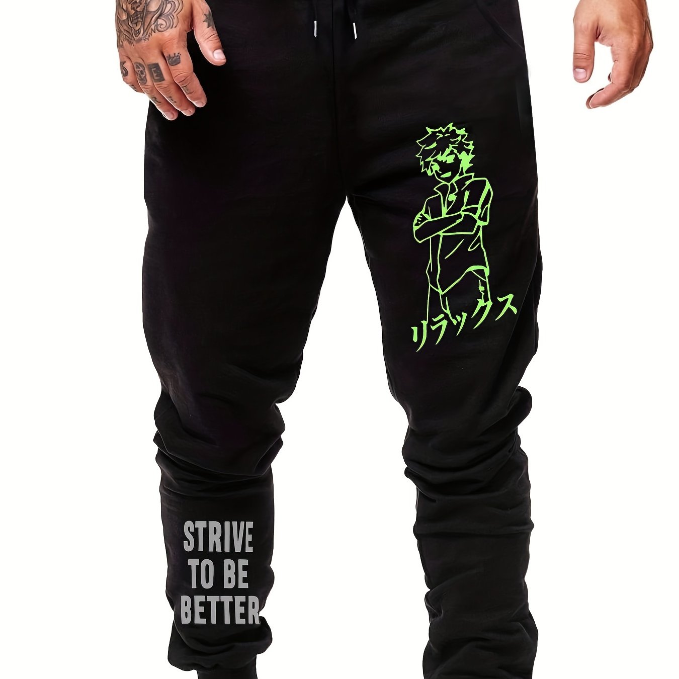 Anime Character Print Men s Drawstring Sweatpants