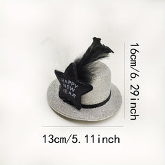 DIY Pentagram Feather Beanie Hat Hairpin Headdress