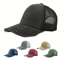 Unisex Ripped Baseball Cap Washed Street Wear Peaked Hat