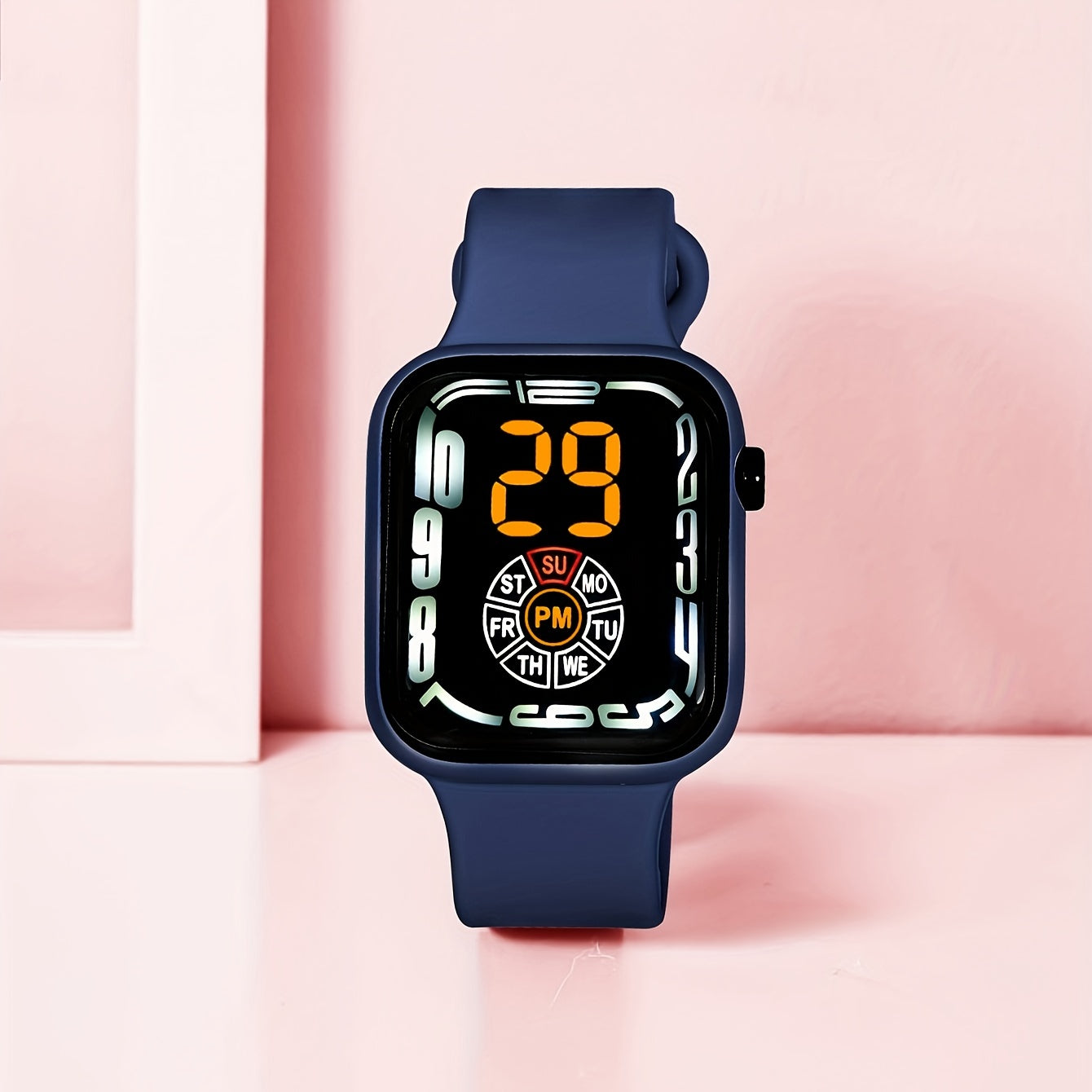LED Square Digital Watch Silicone Strap Gift For Kids