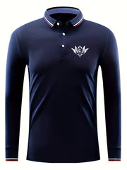 Men's Casual Custom Fit Long Sleeve Polo Shirt
