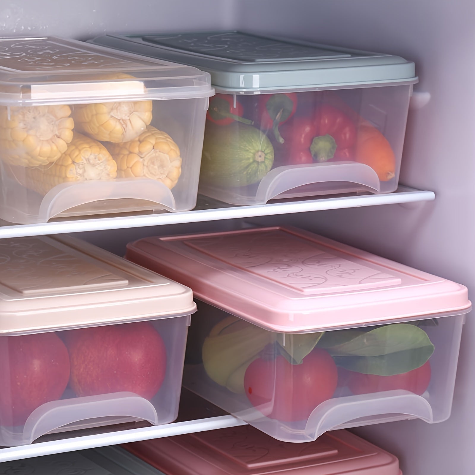 Fridge Organizer Box With Lid Reusable Food Storage Containers