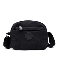 Solid Canvas Crossbody Bag Women's Large Capacity Zipper Baguette Bag