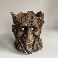 Funny Face Head Planter Resin Succulent Pot Indoor Outdoor