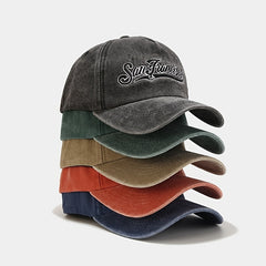 Alphabet Embroidery Washed Baseball Cap Outdoor Sunscreen Cap