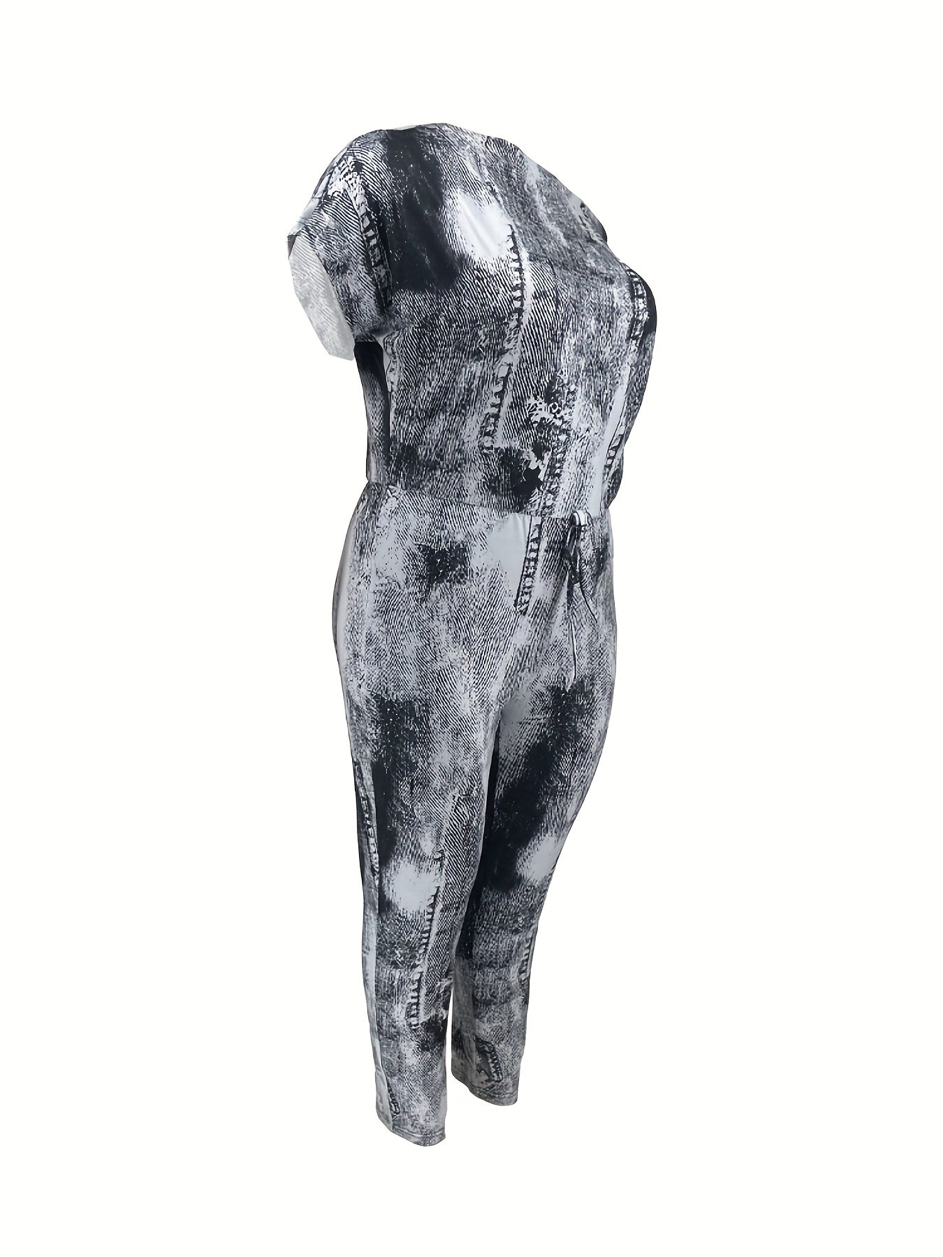 Denim One Shoulder Knot Jumpsuit