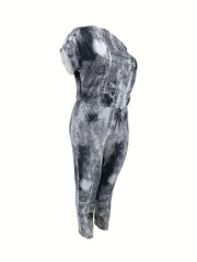 Denim One Shoulder Knot Jumpsuit
