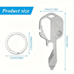 1pc 24-In-1 Stainless Steel Portable Pocket Tool Keychain