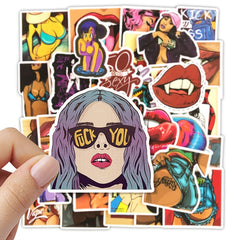 50pcs Sexy Beauty Waterproof Sticker Cartoon Doodle DIY Creative Toy