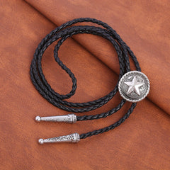 Retro Pentagram Pendant Buckle Necktie for Men and Women