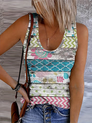 Scoop Neck Tank Top Casual Sleeveless Summer Tank Top Women's Clothing