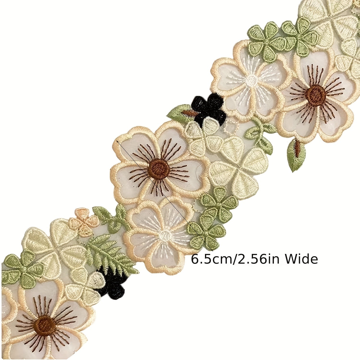 1Yd Flower Embroidery Lace Trim Sewing Accessories 6 Width