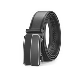 Men's Automatic Buckle Alloy Belt Calfskin Leather Business Bel