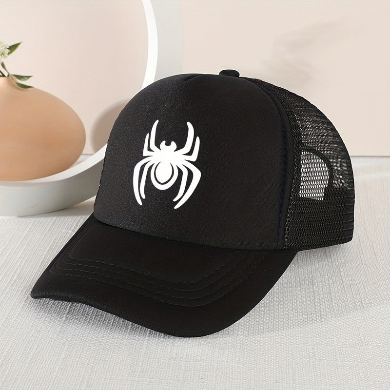 Kids Mesh Sunshade Baseball Cap Spider Embroidery